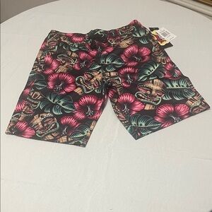 Tropical Print Men's Hybrid Shorts